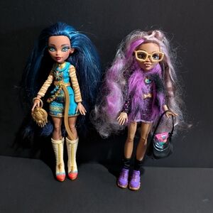 Monster High Clawdeen Wolf & Cleo De Nile 1st Wave G3 Dolls Outfit Accessories